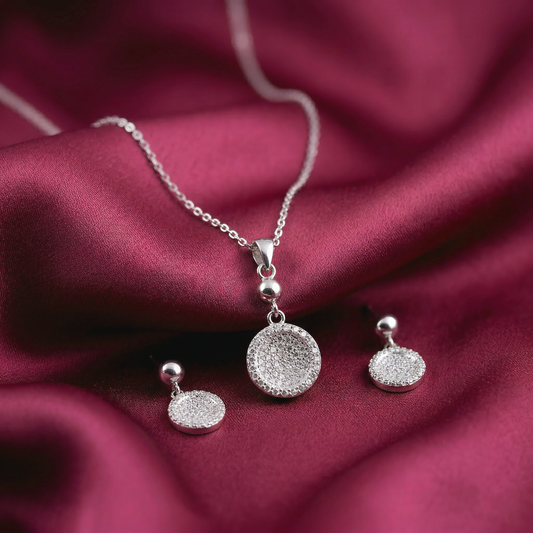 Oria Silver Chain with Earrings and Chain