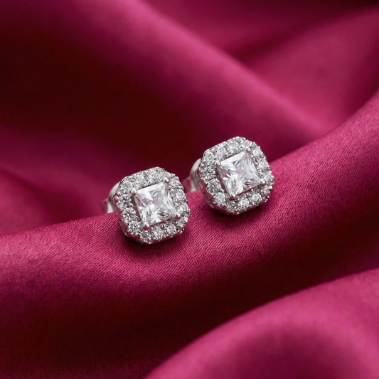 Princess Silver Earrings (Large)