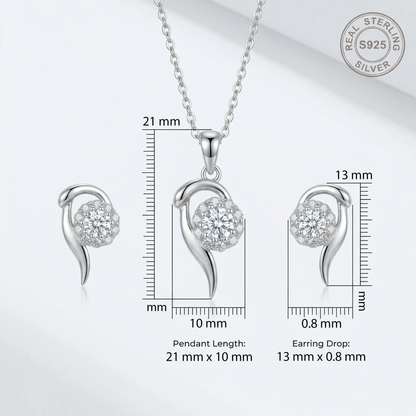 Aria Silver Chain with Earrings and Chain