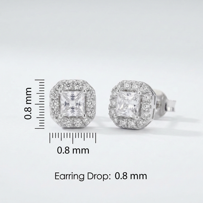 Princess Silver Earrings (Large)
