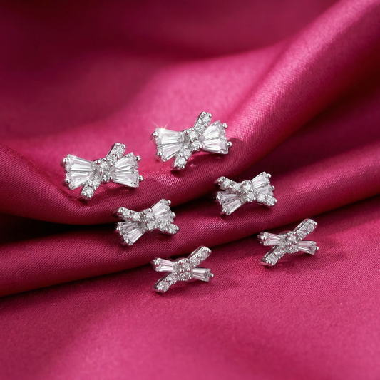 Bow Combo Silver Earrings (3 Pair Combo)