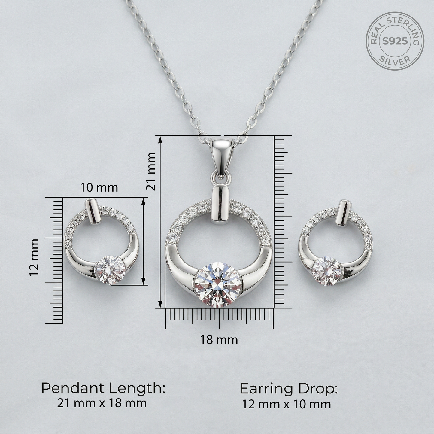Auriela Silver Pendant Set For Women