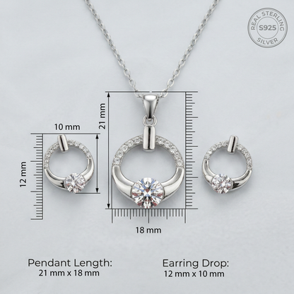 Auriela Silver Pendant Set For Women