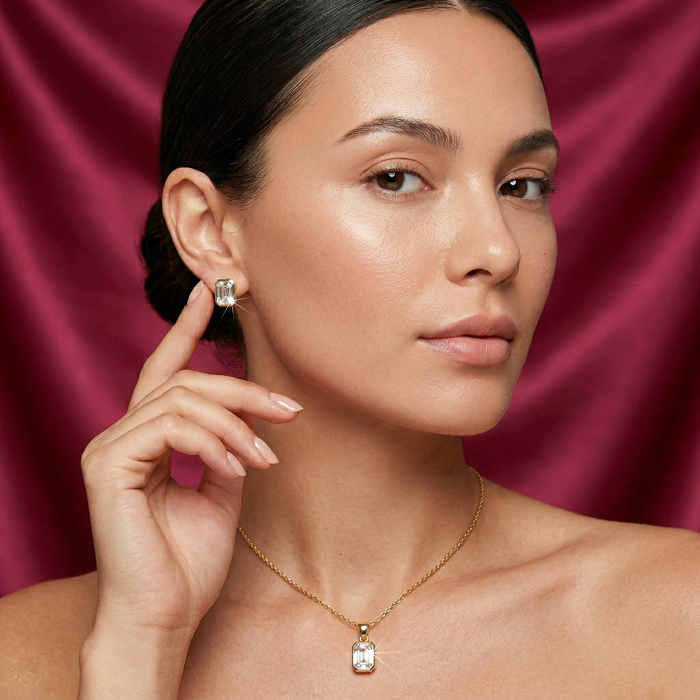 Regalia Silver Chain with Earrings and Chain