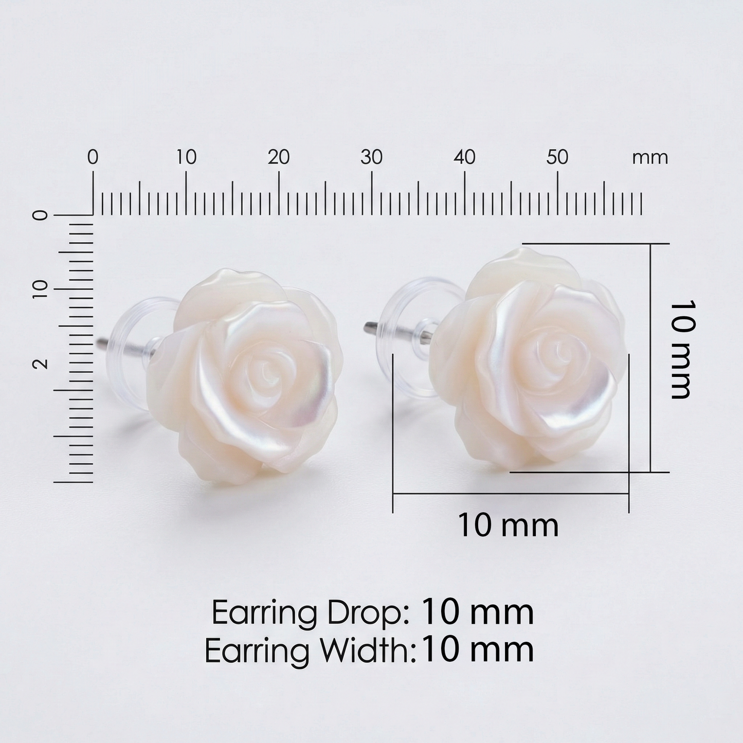 Pearl Rose-Cut Silver Earrings