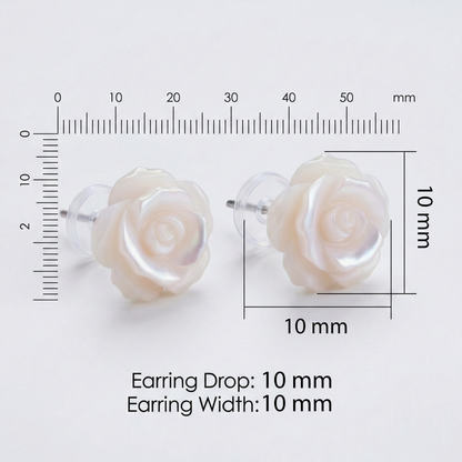 Pearl Rose-Cut Silver Earrings
