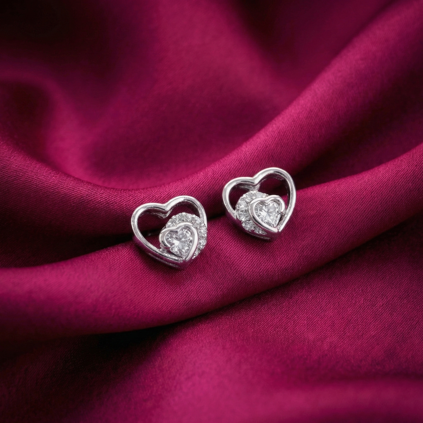 Young Love Silver Earrings (Medium)